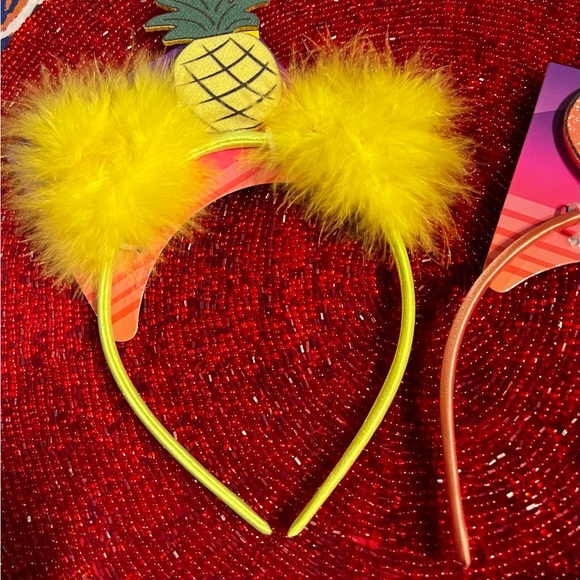 New Set of Two Pineapple & Peaches Ribbon Wrapped Headbands - Picture 5 of 12